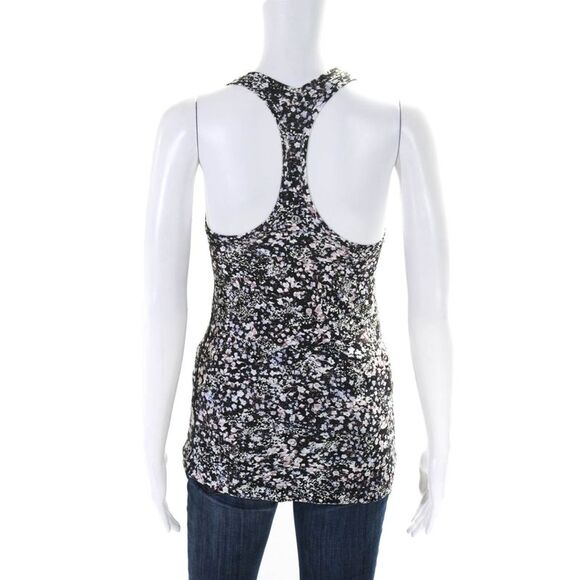 Lululemon Womens Floral Print Racer Back Tank Top Black Multi Colored Size 6 - Picture 3 of 4
